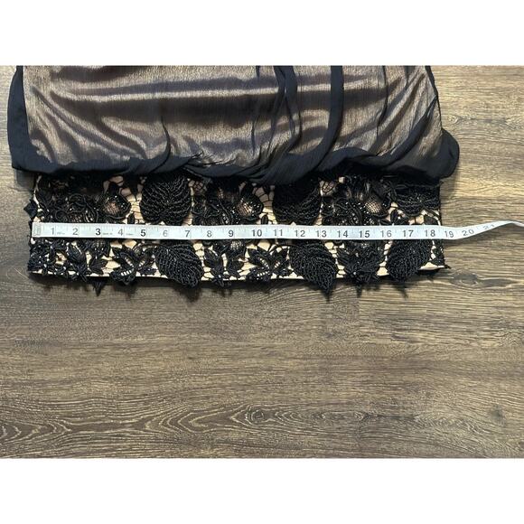 Jovani Women's Black 100% Silk Lace and Beaded Midi Balloon Dress SZ 4 Formal0 - Picture 10 of 13